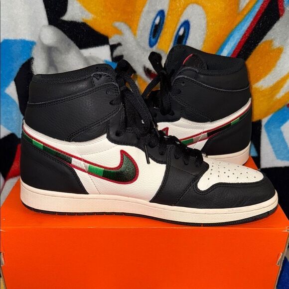 Air Jordan retro 1 Shoes Black White Red Green main image 8